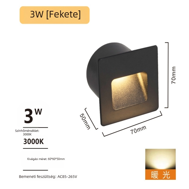 LED kültéri beépített falikar, alumínium ház, saroklámpa és lépcső világítás folyosókhoz