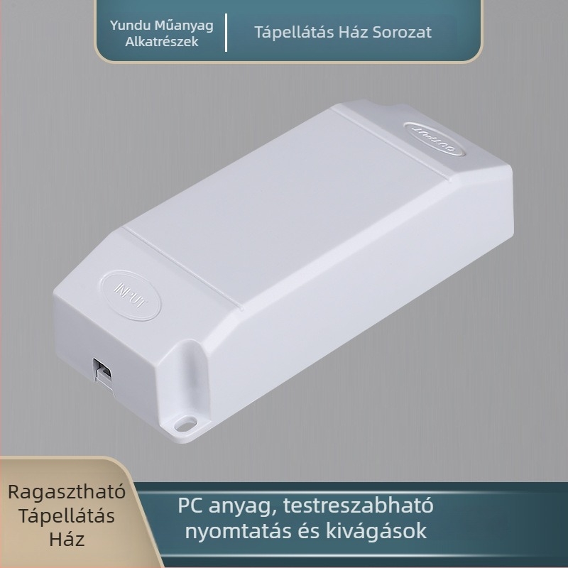 LED-Driver ház, méretek 66×33×21 mm, műanyag ház LED tápegységhez