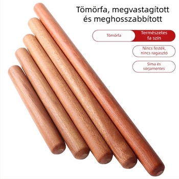 Masszív fab sodrófa, nagy méretű, vastagított tésztahenger háztartási és kereskedelmi használatra.