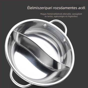 Nagy kapacitású hot pot 10 fő részére, 18-10 rozsdamentes acél, otthoni vagy kereskedelmi használatra, indukciós tűzhelyhez kompatibilis, 6,1–10 L