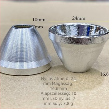 24x16.6x7 mm-es alumíniumötvözet lámpa ház, sima felület és narancshéj textúra, vákuum bevonat, DIY LED zseblámpa kiegészítő