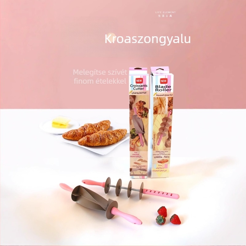 Croissant nyújtófa és forma – kézzel készített konyhai eszköz