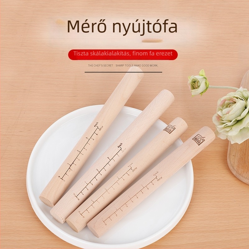 Lakk nélküli tömörfa nyújtófa, kompakt tésztához