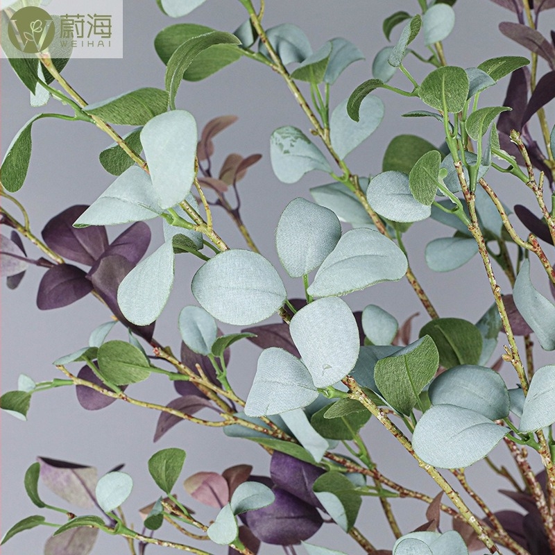 Milán levél selyem, falidísz, szürkésfehér, 100 cm