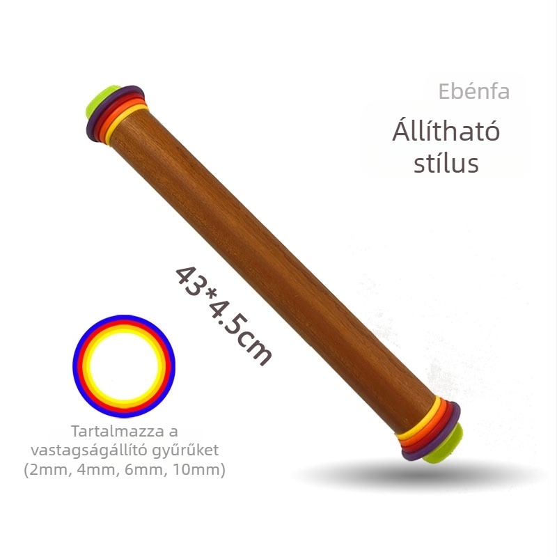 Tömörfa nyújtófa ebonfa, kerek fejű, minimalist stílusú konyhai eszköz