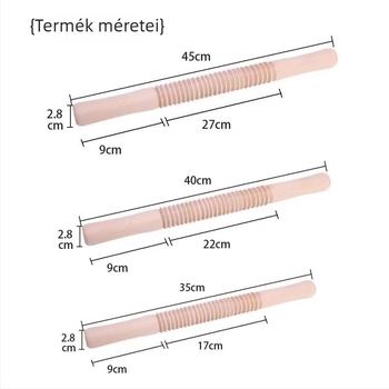 Virágmintás tésztanyújtó fogazott mintával, tömörfa, tapadásmentes felülettel, spirál mintázattal