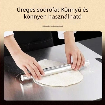 304 rozsdamentes acél tésztanyújtó roló, otthoni használatra, kompakt méretű nyújtó tésztához és tésztafélékhez