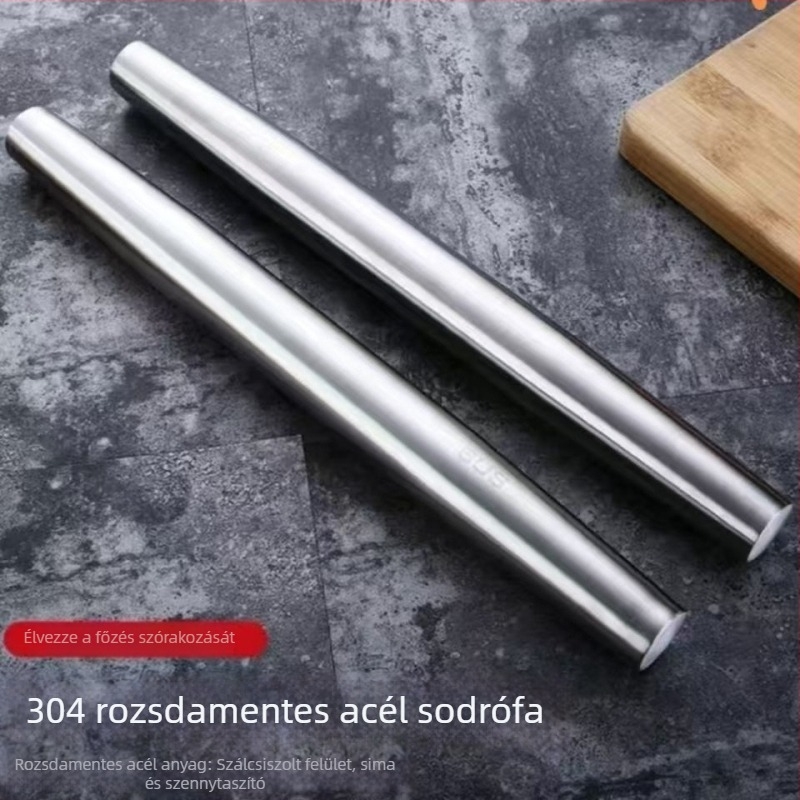 304 rozsdamentes acél tésztanyújtó roló, otthoni használatra, kompakt méretű nyújtó tésztához és tésztafélékhez