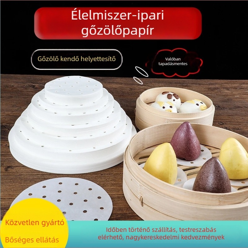Kör alakú gőzölőpapír, tapadásmentes, magas hőmérséklet-álló, élelmiszer-minőségű, 500 lap
