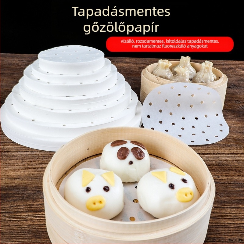 Kör alakú gőzölőpapír, tapadásmentes, magas hőmérséklet-álló, élelmiszer-minőségű, 500 lap