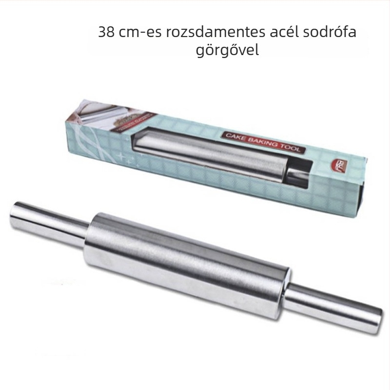 Rozsdamentes acél nyújtófa tésztához, antiadhéziós, modern minimalist stílus