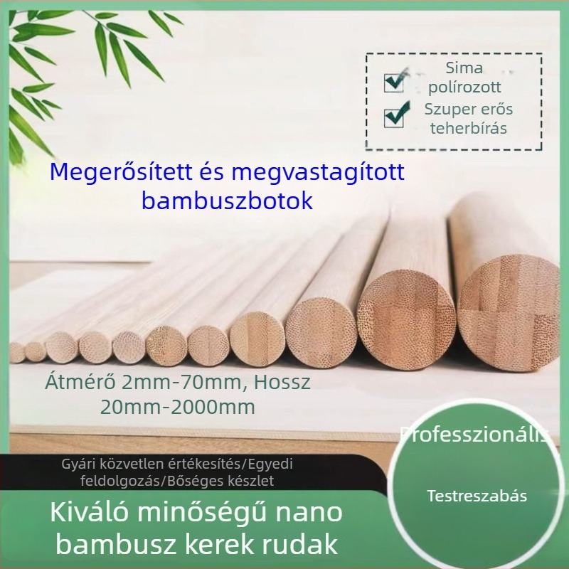 Bambusz rúdak készlet: üreges és kompozit bambusz rudak, kör alakú bambusz rudak a testtartás javítására, sátoroszlopok és nyújtófa