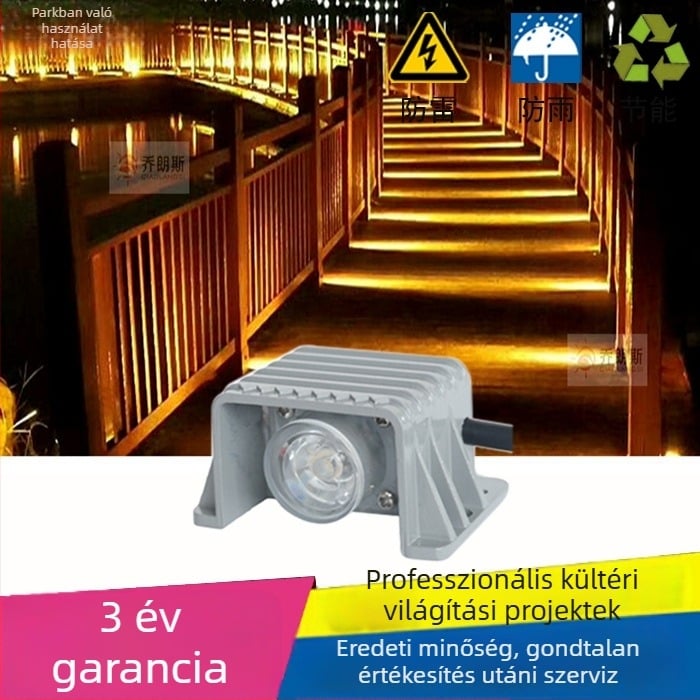 Kültéri kis LED-szpot, vízálló sarokvilágítás járdaszélre és lépcsőkhöz, oldalsó átlátszó padlófény a folyosóra