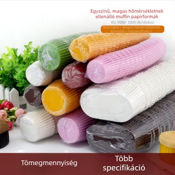 Muffinpapírok sütőpapírból, magas hőmérsékletre tervezve, egyszínű, olajálló bevonat