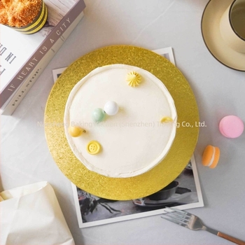 12 mm vastag kör alakú hullámkarton tortalap, arany, mintázat nélküli, mousse tortákhoz