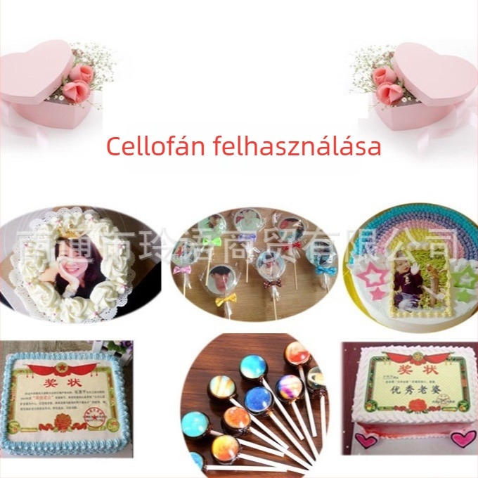 Ételre való glazúrpapír és fondant, cukorszeletek digitális tortanyomtatóhoz, lollipop és csokoládé