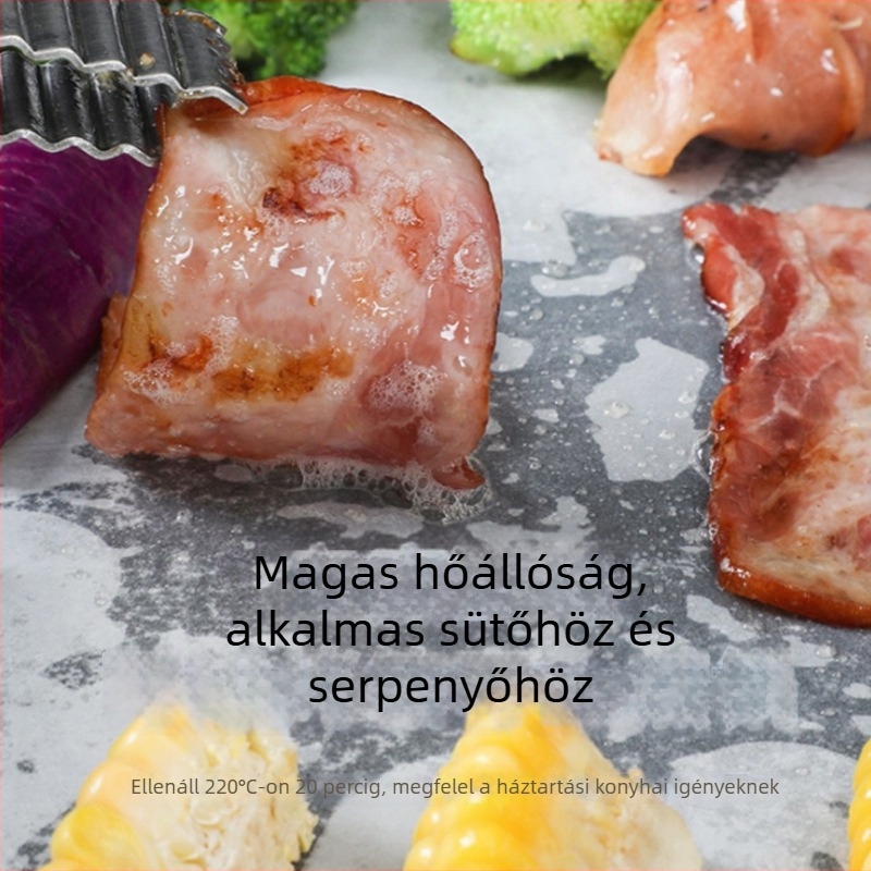 Kör alakú szilikonos sütőpapír, hőálló a légsütőhöz, olajat felszívó sütőpapír