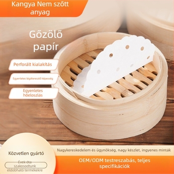 Tapadásmentes gőzölőpapír, kör alakú gőzölőpapír, sütőpapír gőzölt zsemlyéhez