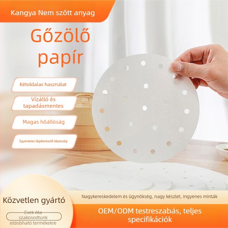 Tapadásmentes gőzölőpapír, kör alakú gőzölőpapír, sütőpapír gőzölt zsemlyéhez