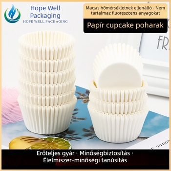 Magas hőmérsékleten használható sütőpapírból készült muffin kapszlik, kör alakú, olajálló