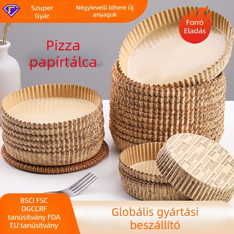 PE bevonat papírtálca pizza és kenyér sütéséhez, 4/6/8 hüvelyk, hőálló, sütő és légsütő számára
