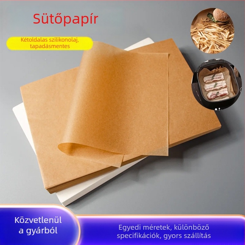 Barna szilikon bevonatú sütőpapír, magas hőmérséklethez, sütéshez és grillezéshez