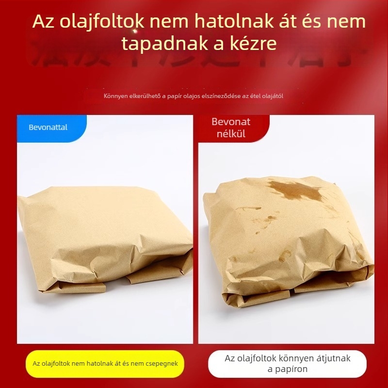 70 g/m² kraft bevonat olajálló papír sült kacsa és sült csirke csomagolására, nasi tányéralátétek