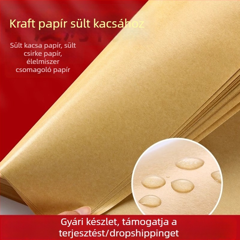 70 g/m² kraft bevonat olajálló papír sült kacsa és sült csirke csomagolására, nasi tányéralátétek
