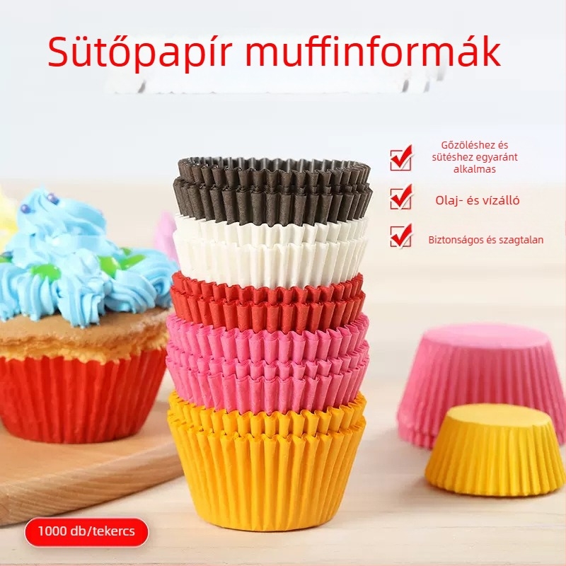 Személyre szabható olajálló sütőpapíros pohárkelyhek és muffin liner papírok, csokoládés Mochi süteményekhez