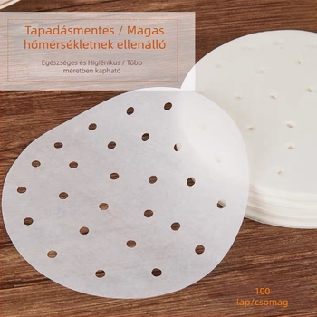 Tapadásmentes párolópapír sütéshez, olajos sütőpapír alátét a pároláshoz, alsó lap a gőzölőedényekhez, 100 lap