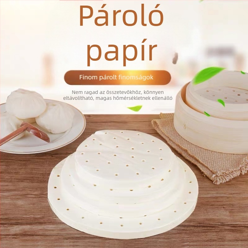Tapadásmentes párolópapír sütéshez, olajos sütőpapír alátét a pároláshoz, alsó lap a gőzölőedényekhez, 100 lap
