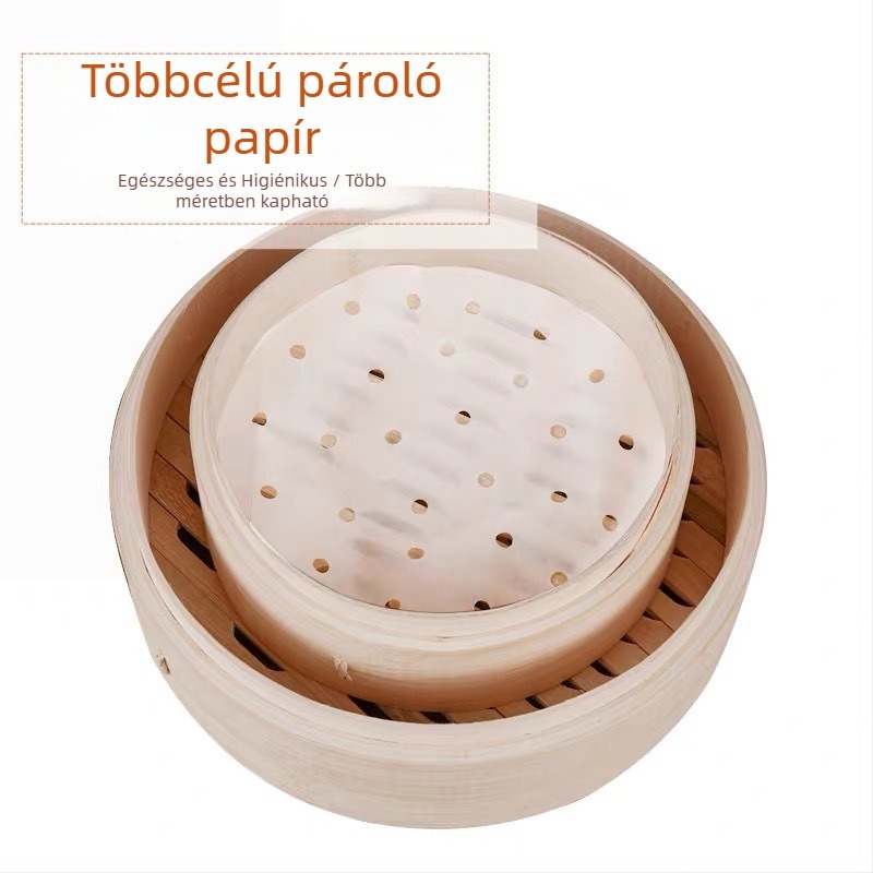 Tapadásmentes párolópapír sütéshez, olajos sütőpapír alátét a pároláshoz, alsó lap a gőzölőedényekhez, 100 lap