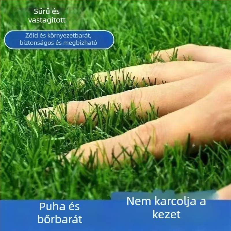Élethű műfüves felület zöldterületekre, óvodai kerítéshez, műanyag kültéri gyepszőnyeg balkonra és udvarra, UV-védelem