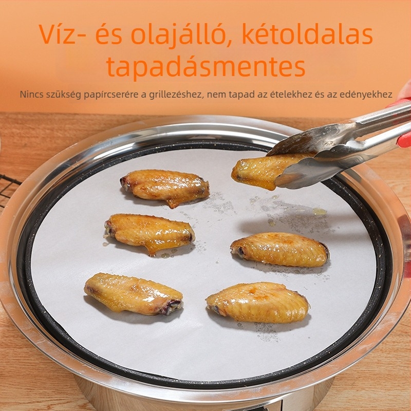 Kör alakú sütőpapír kétoldalas szilikon bevonattal, magas hőmérsékletnek ellenálló, légkeveréses sütőhöz, olajfelszívó, grill- és barbecue papír