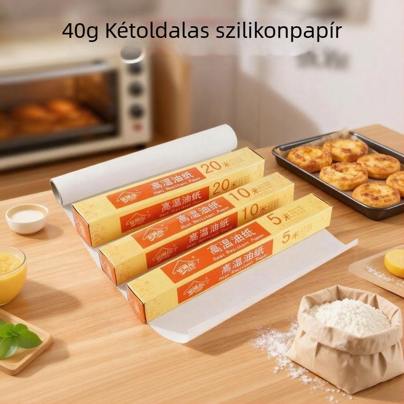 AMW Tools 10 m kettős oldalú szilikonos sütőpapír, tekercs, magas hőmérsékletnek ellenálló