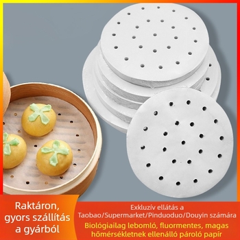 Kör alakú, egyszer használatos gőzölőpapír szilikon bevonattal, tapadásmentes, gőzálló