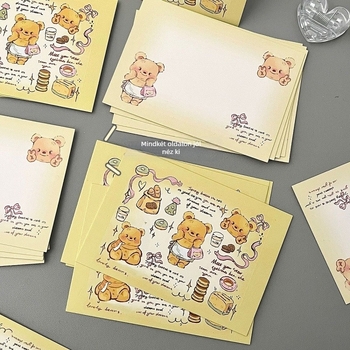 Szuper aranyos Butter Bear üzenetkártya - Rajzfilmszerű születésnapi üdvözlőlap, kézzel írt