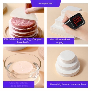 Hamburger hús töltelék csomagolópapír, kétoldalas nem tapadó szilikon bevonat zsírtűrő papír hűtőházhoz, étel elválasztó papír, testreszabható