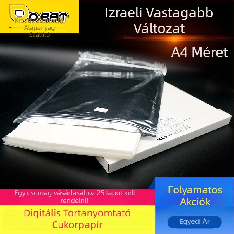 Ehető cukorpapír tortanyomtatókhoz, ehető fotópapír, glazúrlapok