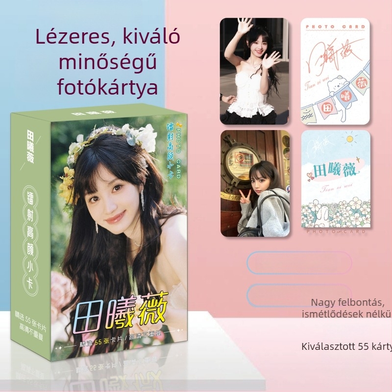 Tian Xiwei lézeres mini kártya – sztár-stílusú gyűjteményes képeslap LOMO/Polaroid dizájnnal, üdvözlőkártya