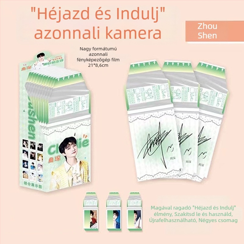 Polaroid-stílusú képeslap kivehető fotóval, japán stílusú dizájn, ajándék nőknek, barátnőknek