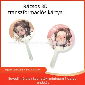 Nyomtatott gradientes raszterkártya 3D-transzformációval, kétmódos kreatív kártya, hűtőmágnes karikatúra testreszabás