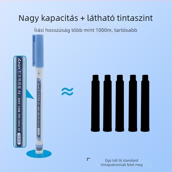 F2 toll közvetlen tintaellátó rendszerrel, nagy kapacitású, EF tollhegy, diáktoll, írás 1000 m-ig, patroncsere nélkül