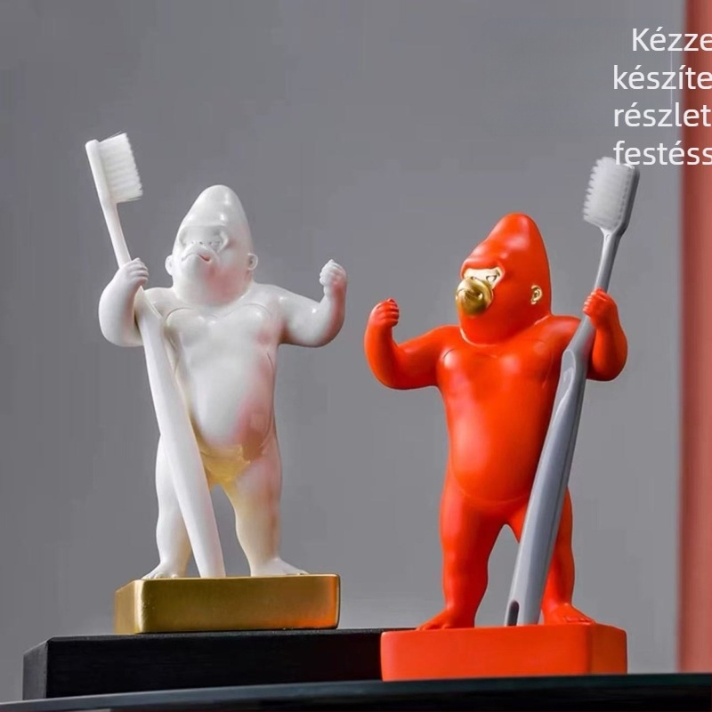 Kreatív gorilla figura – tolltartó, kulcstartó és fogkefetartó az asztalra, asztali dekoráció
