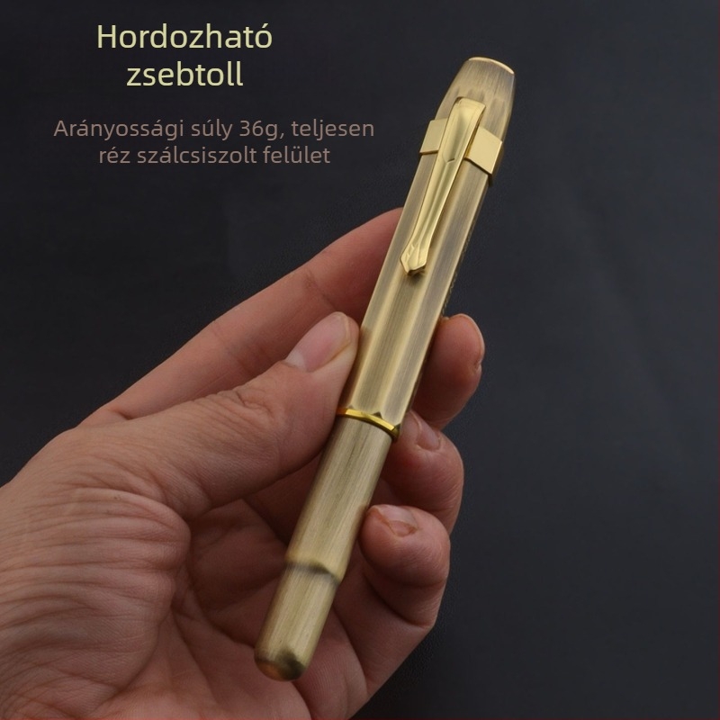 Eternal Life rövid toll testű, antik bronz kefés felülettel, retro stílusú zseb- és utazó toll forgó kupakkal