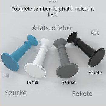 Silikon ajtóstop erős ragasztóval, fúrás nélkül, ütésgátló szívókoronggal fürdőszoba és konyhaajtókhoz