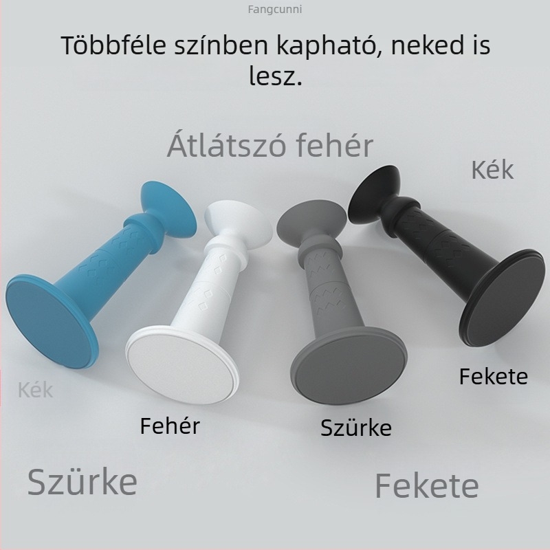 Silikon ajtóstop erős ragasztóval, fúrás nélkül, ütésgátló szívókoronggal fürdőszoba és konyhaajtókhoz