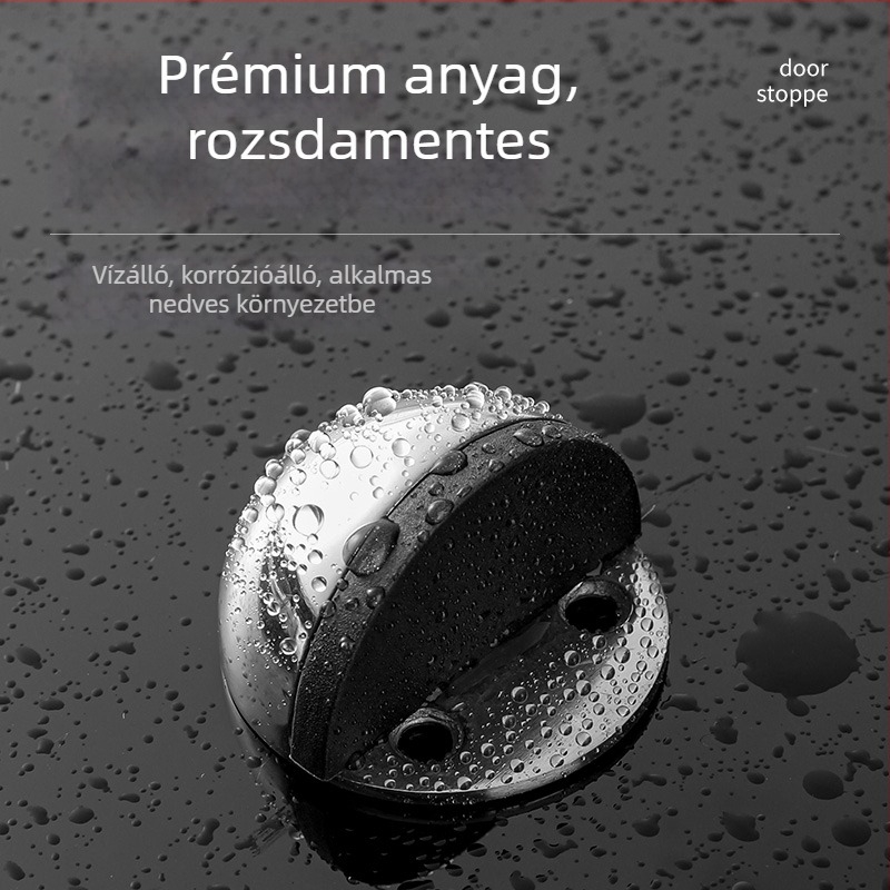 Padlóra rögzített mágneses ajtóstop, fúrás nélkül, kétfunkciós, otthoni és fürdőszobai használatra