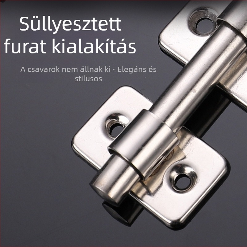 Rozsdamentes acél ajtólatch, balra és jobbra szerelhető, klasszikus kialakítás, alkalmas szekrényekhez