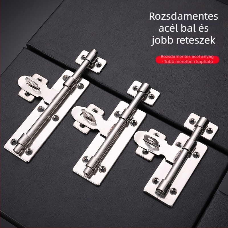 Rozsdamentes acél ajtólatch, balra és jobbra szerelhető, klasszikus kialakítás, alkalmas szekrényekhez
